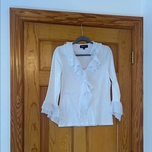 Elegant White Ruffle Blouse